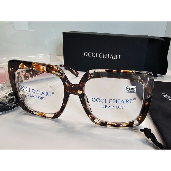 Occi Chiari Womens Oversized Reading Glasses Tortoise Shell +1.00 Strength - Picture 2 of 12